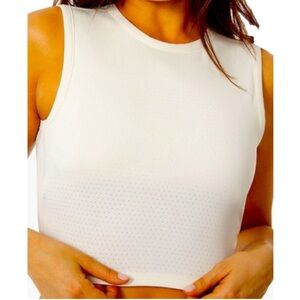 NWT WEWOREWHAT Revolve Anthro IVORY WHITE TANK TOP SPORTS BRA yoga pilates run